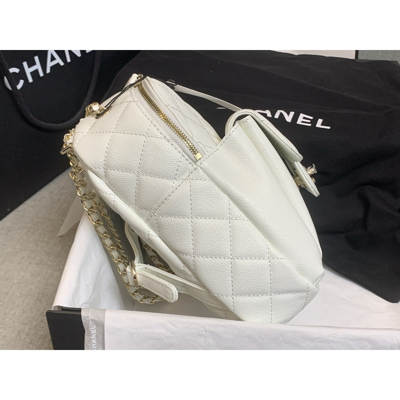 Ch*el cc day backpack quilted caviar mini white