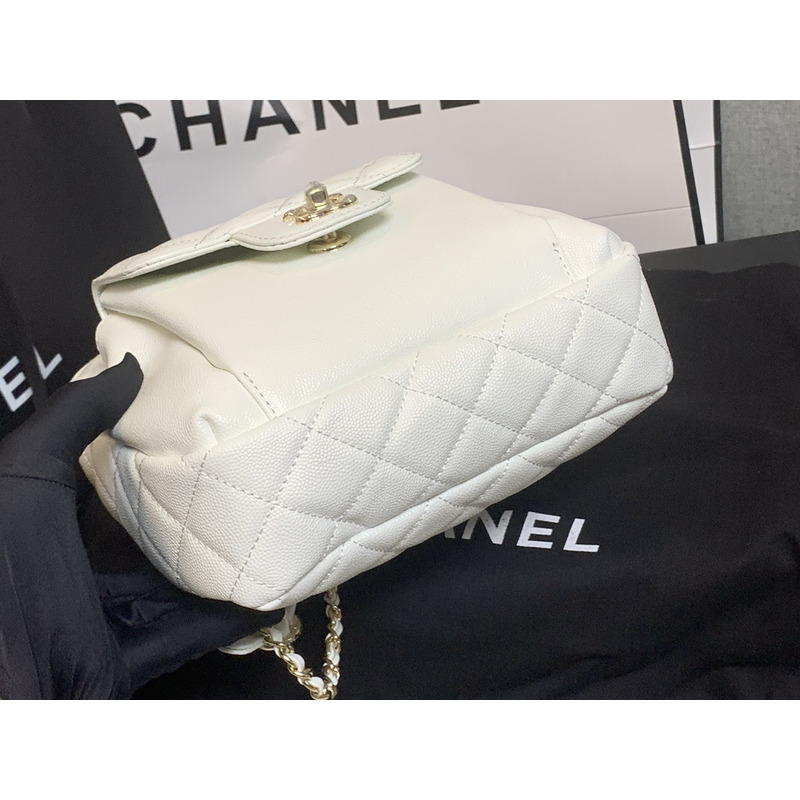 Ch*el cc day backpack quilted caviar mini white