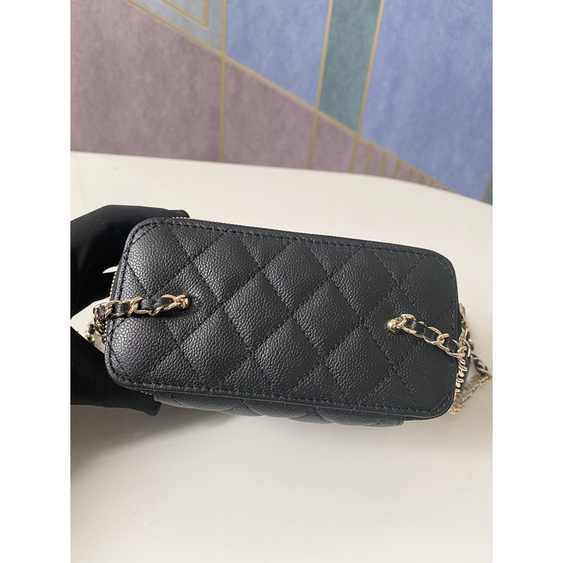 Ch*el 22s with handle caviar vanity case black