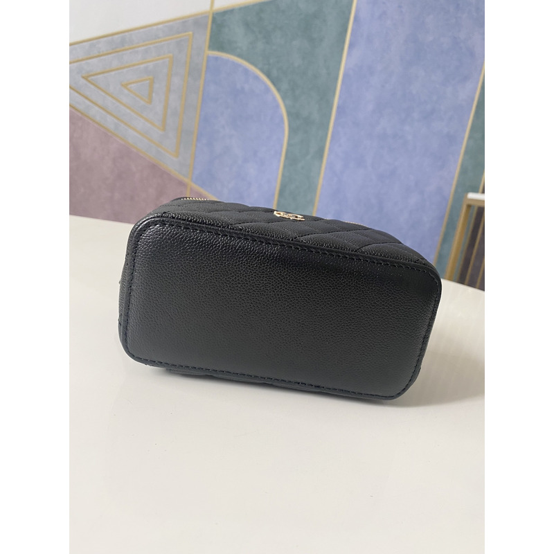 Ch*el 22s with handle caviar vanity case black