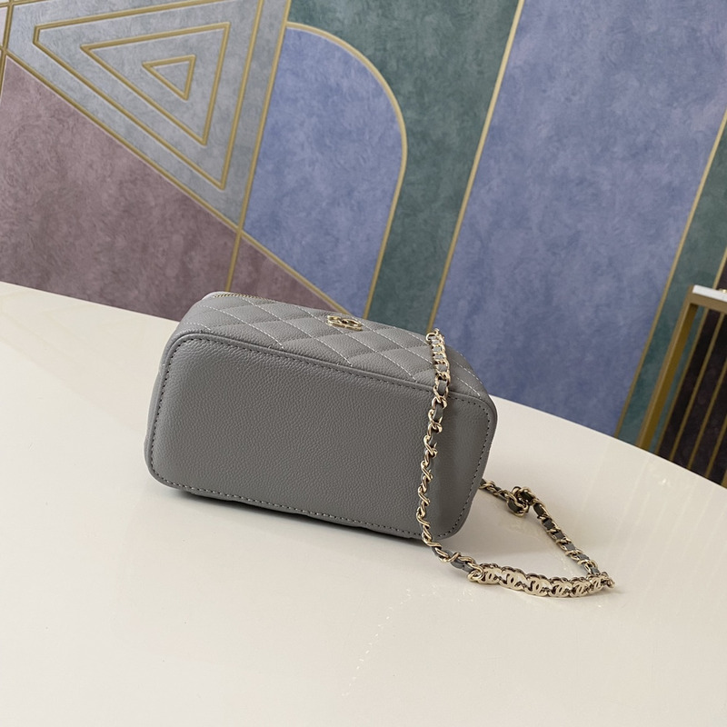 Ch*el 22s with handle caviar vanity case grey