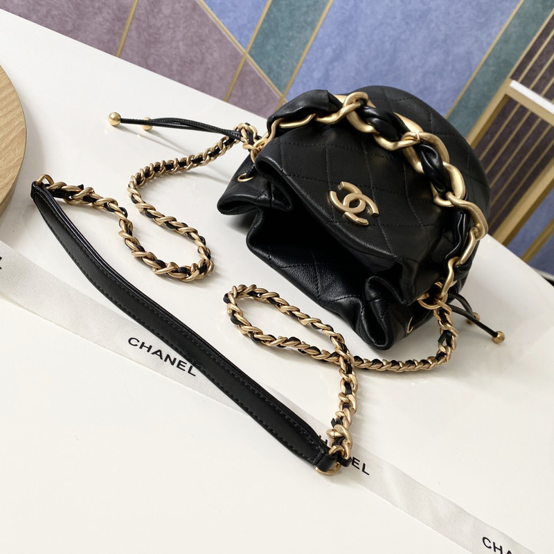 Ch*el bucket bag black