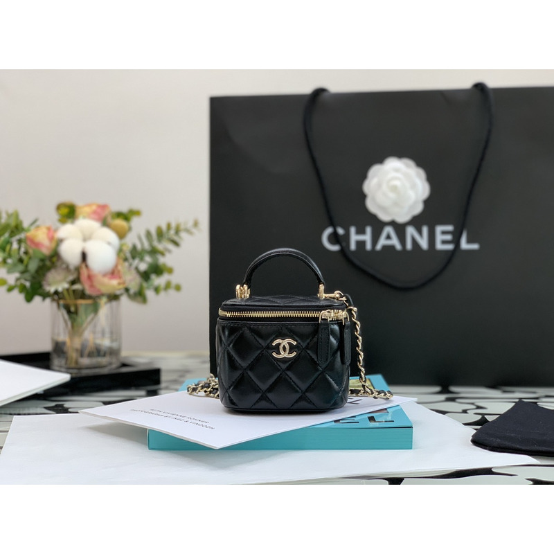 Ch*el box bag mini tote bags black