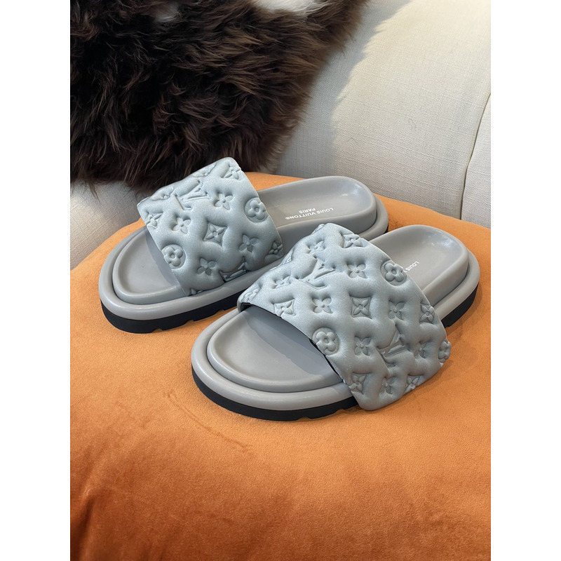 l**is V*t*n pool pillow comfort sandals mule grey