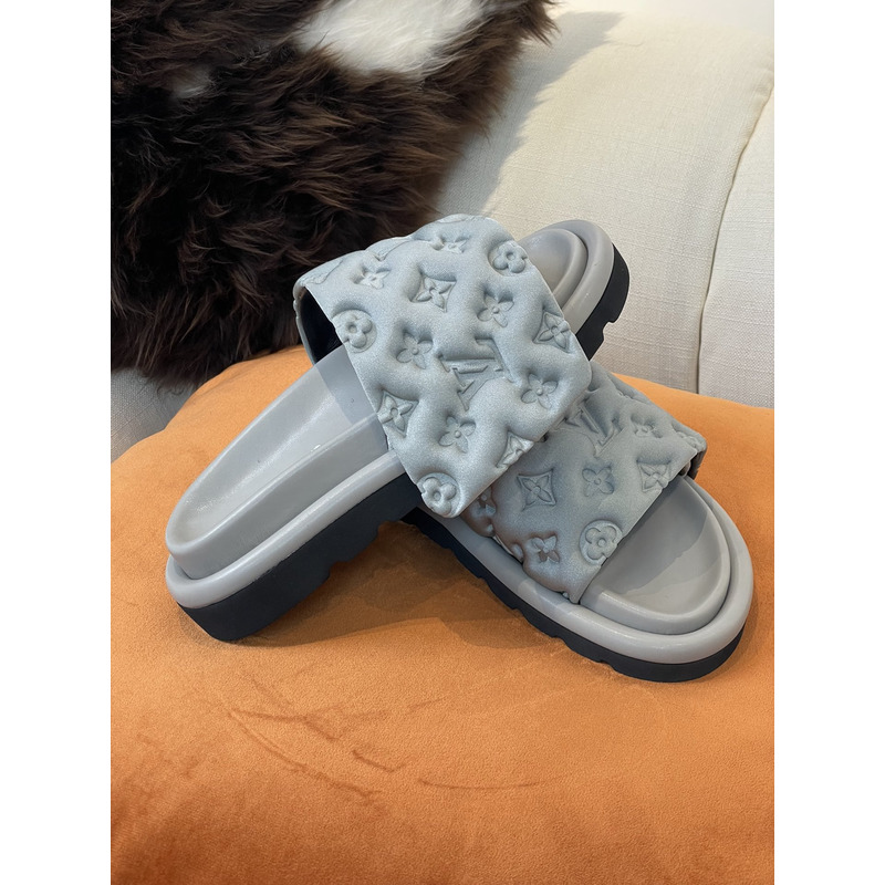 l**is V*t*n pool pillow comfort sandals mule grey