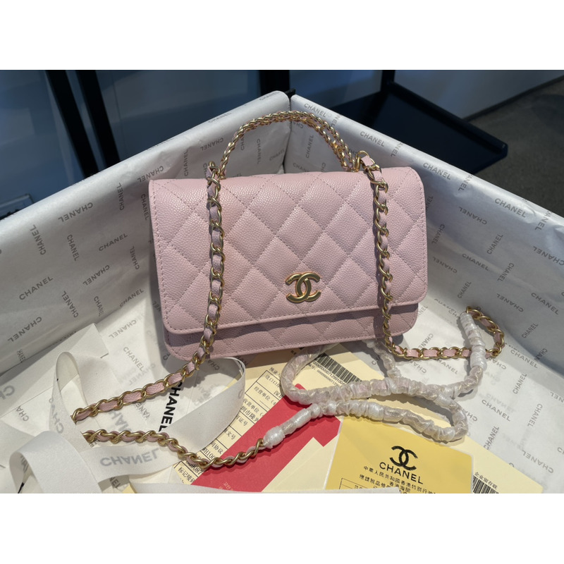 Ch*el coco trendy woc handle bag pink