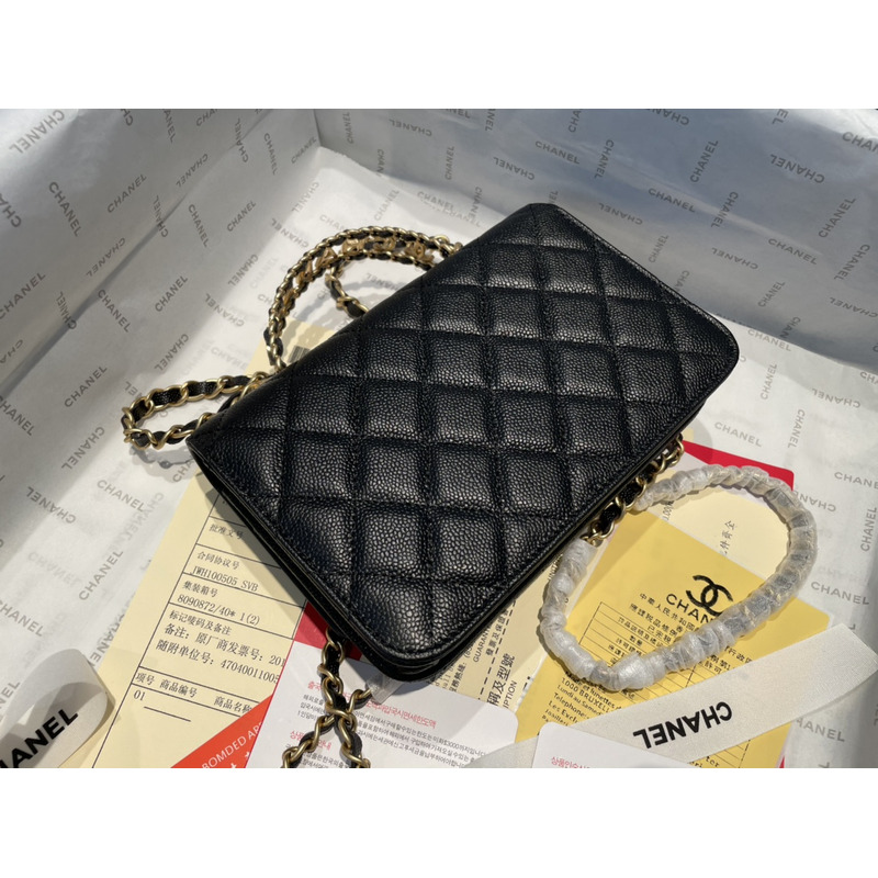 Ch*el coco trendy woc handle bag black