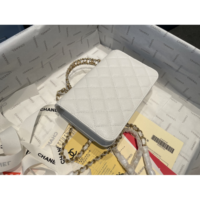 Ch*el coco trendy woc handle bag white