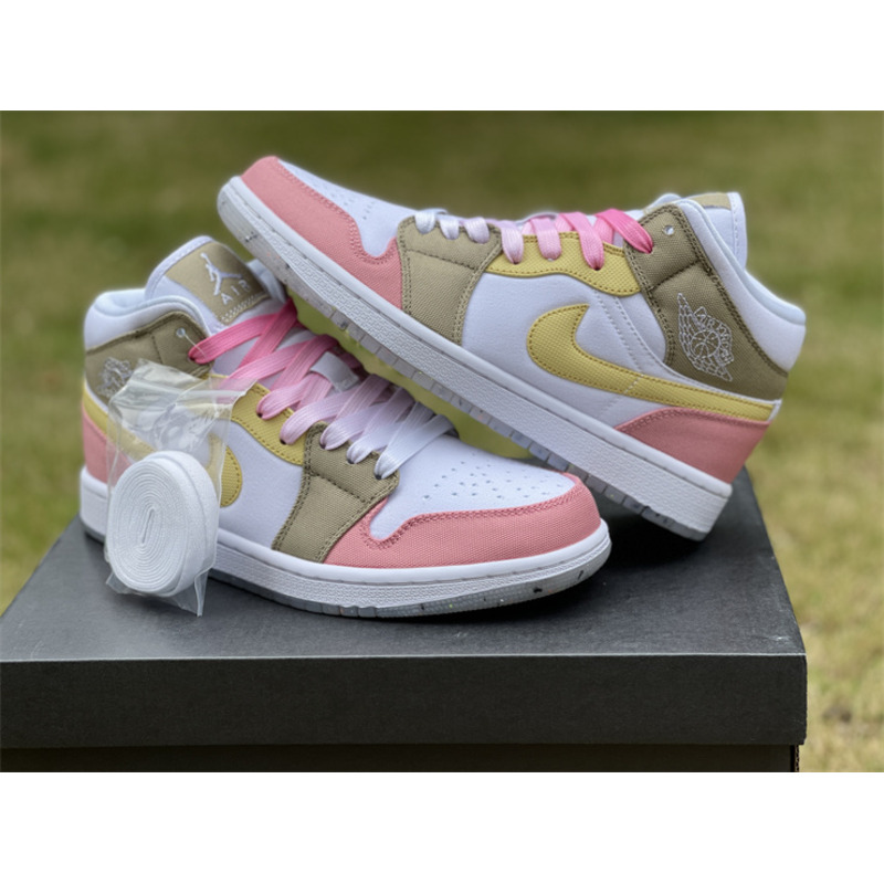 Air Jordan 1 Mid GS Pastel Grind Vivid/Grind Sneaker