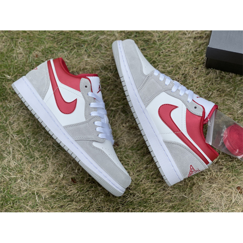 Air Jordan 1 Low SE Sneaker LT Smoke Grey/Gym Red-White