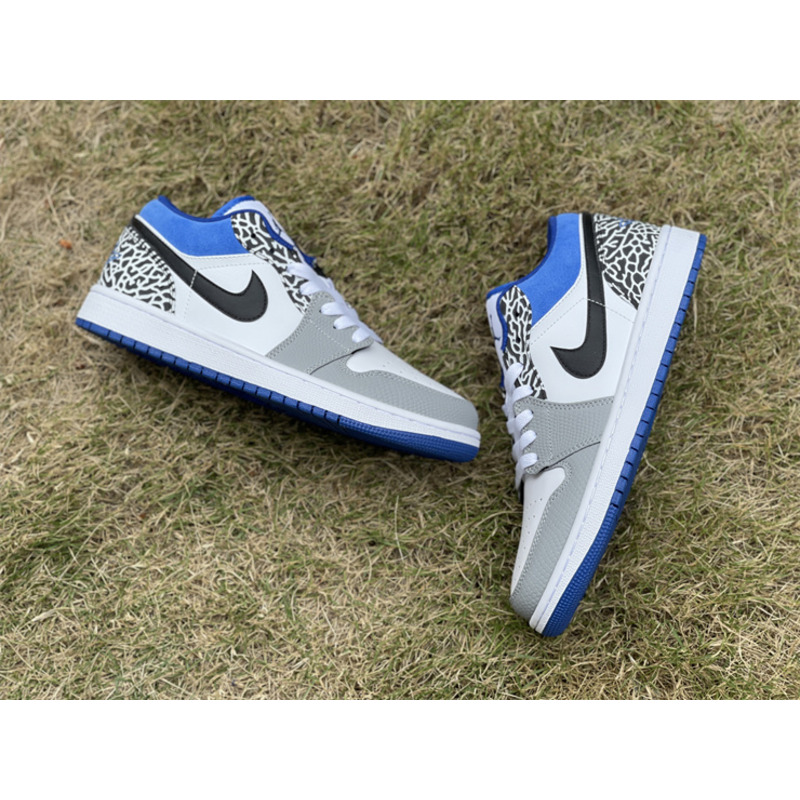 Air Jordan 1 Low「True Blue」Sneaker White/Grey-True Blue/Black