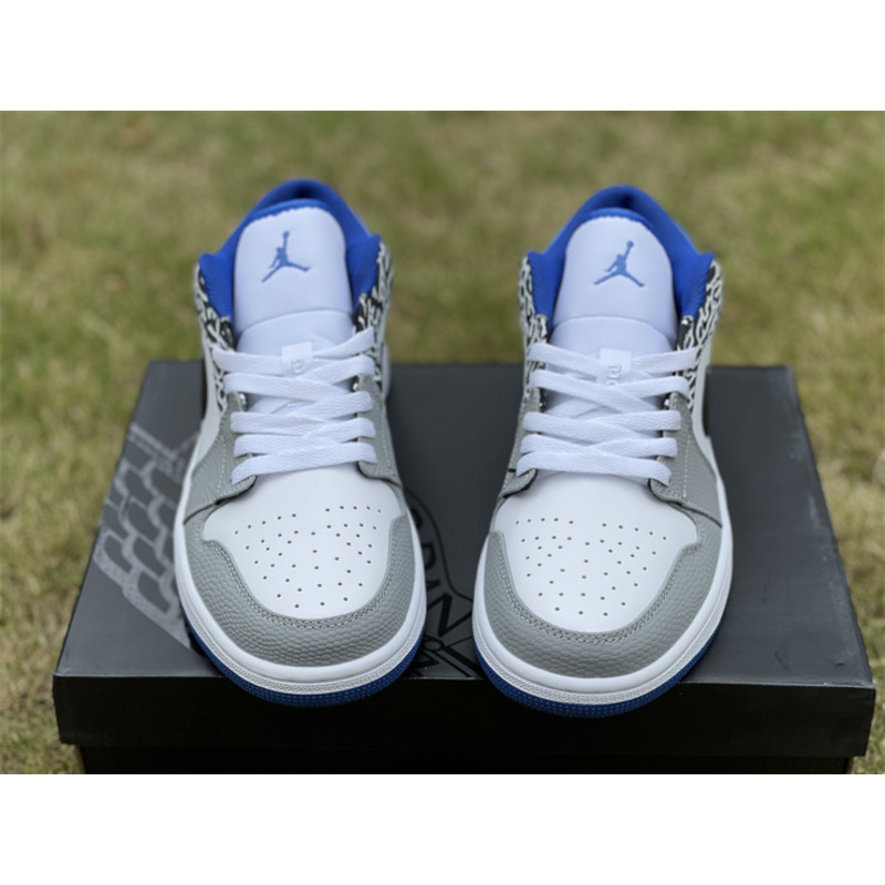 Air Jordan 1 Low「True Blue」Sneaker White/Grey-True Blue/Black