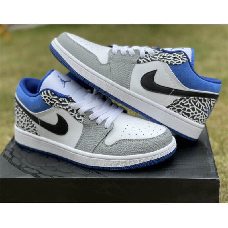 Air Jordan 1 Low「True Blue」Sneaker White/Grey-True Blue/Black