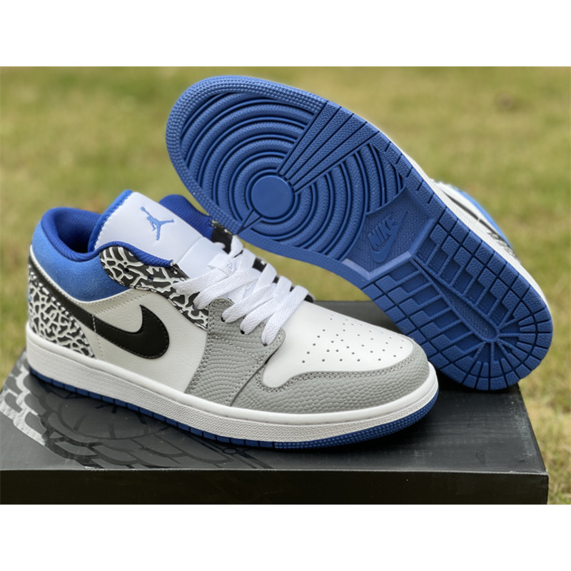 Air Jordan 1 Low「True Blue」Sneaker White/Grey-True Blue/Black