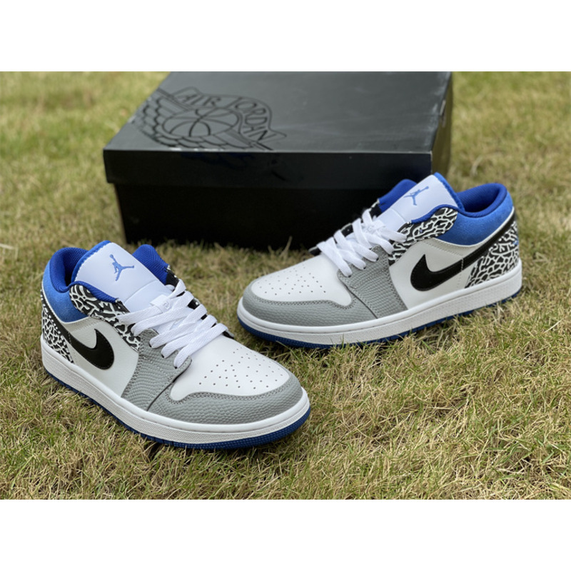 Air Jordan 1 Low「True Blue」Sneaker White/Grey-True Blue/Black