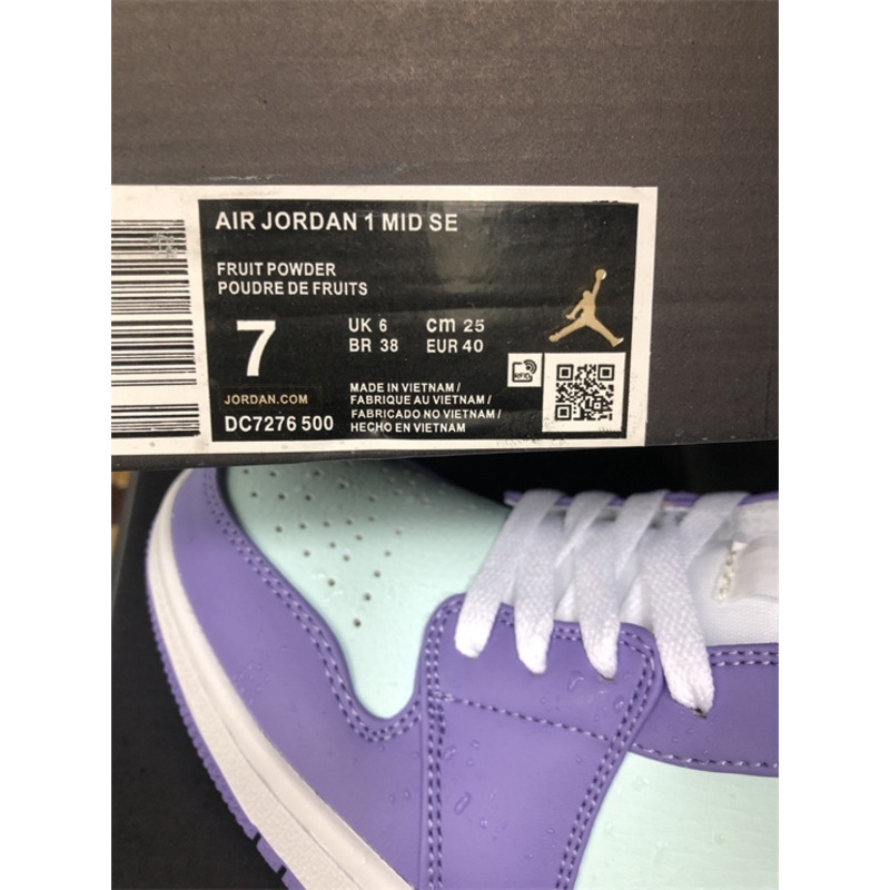 Air Jordan 1 Mid Purple Aqua Sneaker Fruit Powder