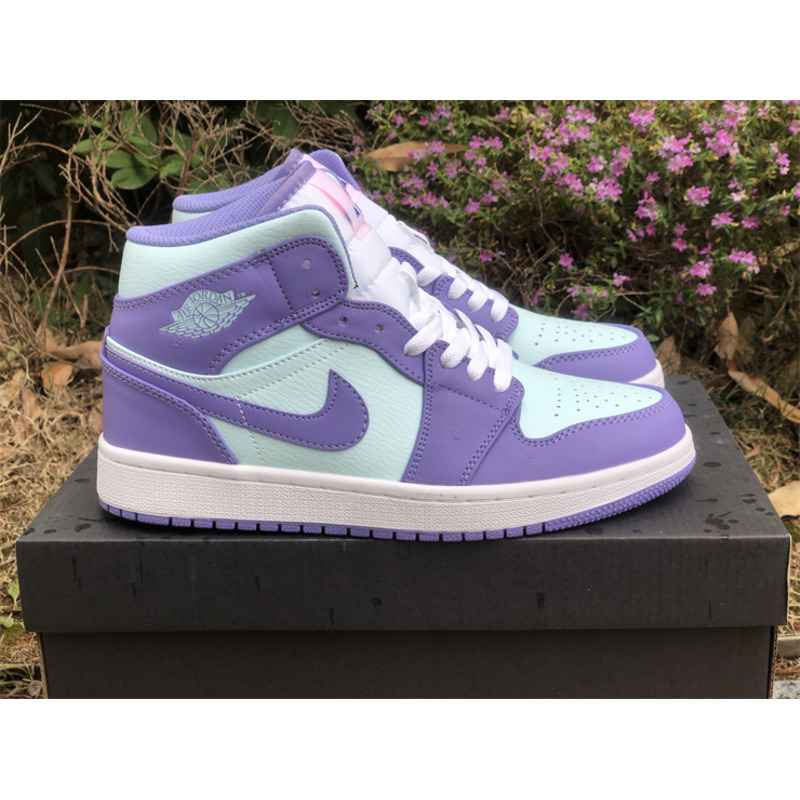 Air Jordan 1 Mid Purple Aqua Sneaker Fruit Powder