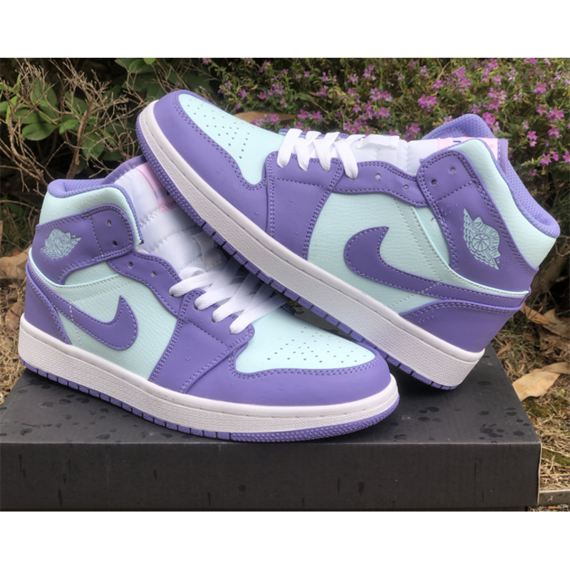 Air Jordan 1 Mid Purple Aqua Sneaker Fruit Powder