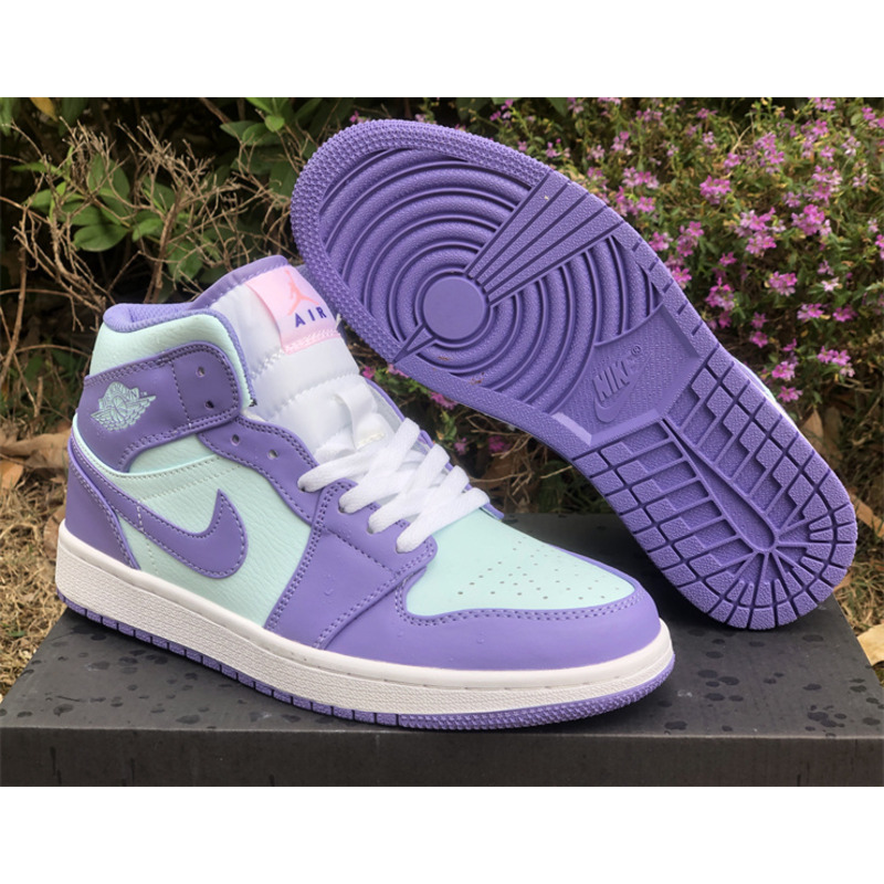 Air Jordan 1 Mid Purple Aqua Sneaker Fruit Powder