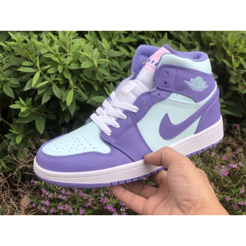 Air Jordan 1 Mid Purple Aqua Sneaker Fruit Powder