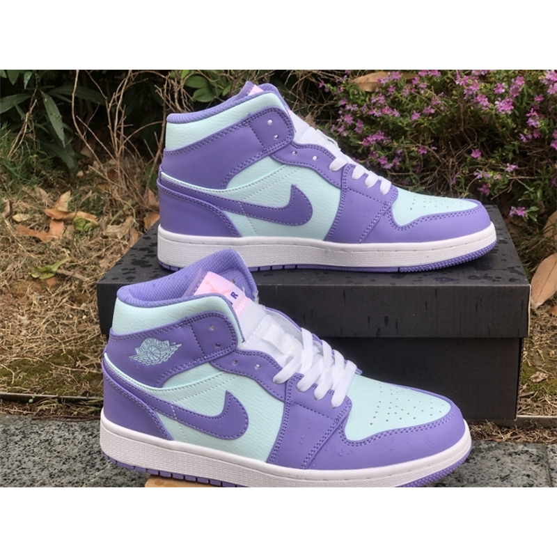 Air Jordan 1 Mid Purple Aqua Sneaker Fruit Powder