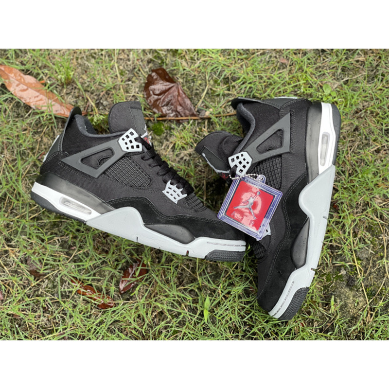 Air Jordan 4 “Black Canvas” Sneaker Black/White-Red