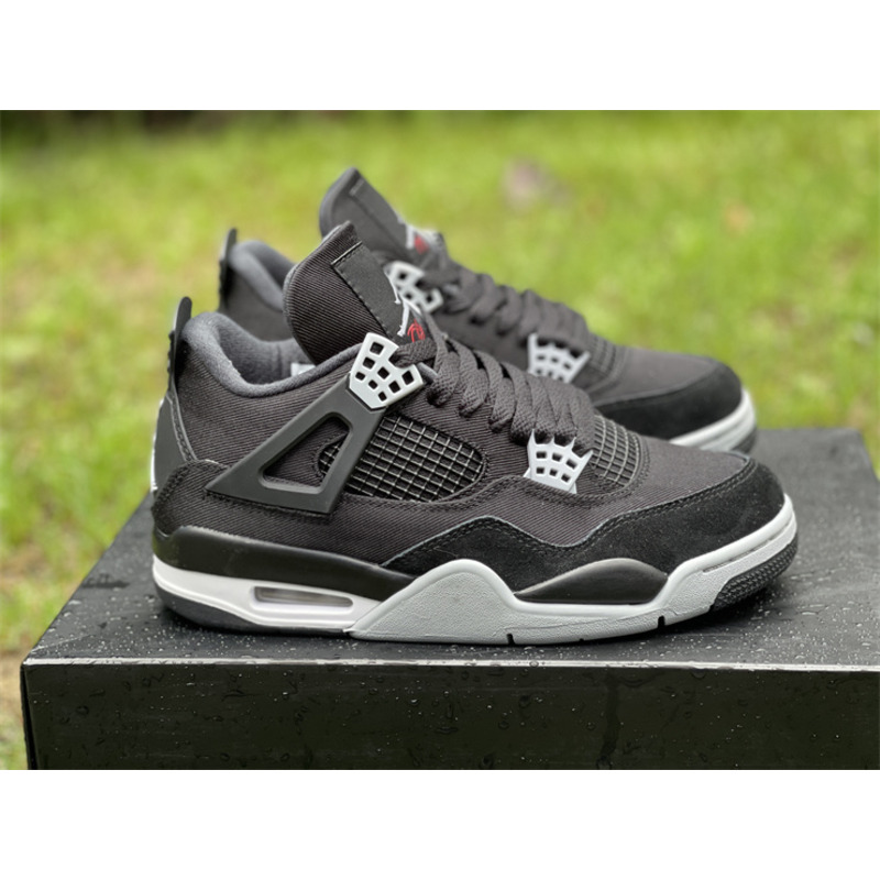 Air Jordan 4 “Black Canvas” Sneaker Black/White-Red