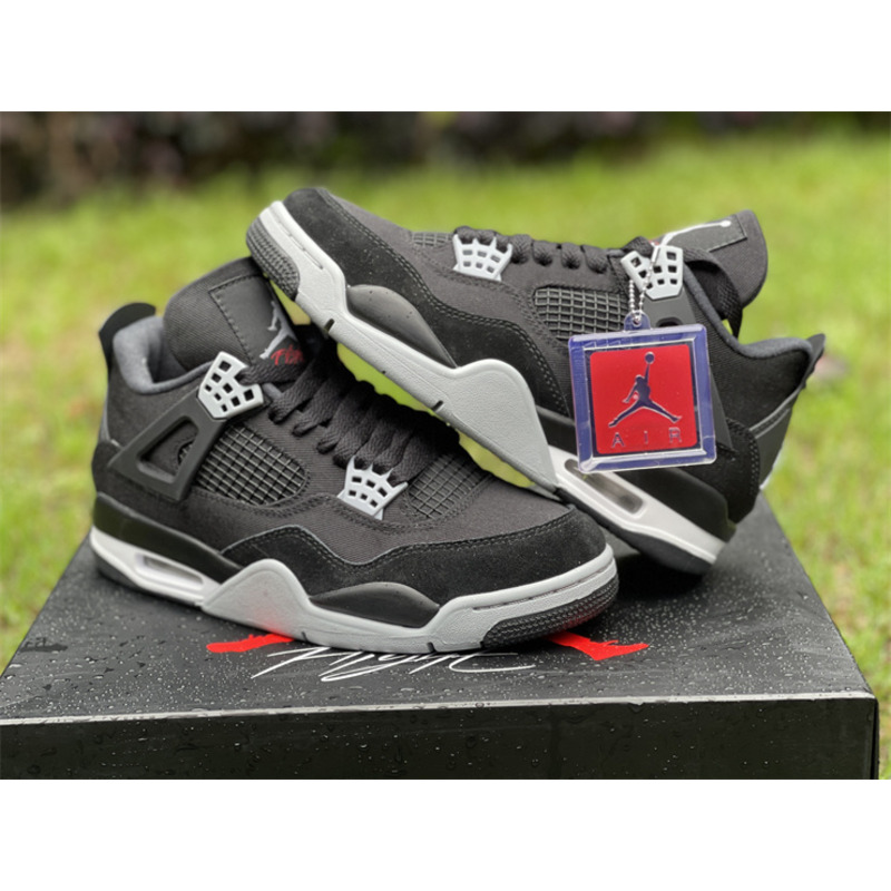 Air Jordan 4 “Black Canvas” Sneaker Black/White-Red