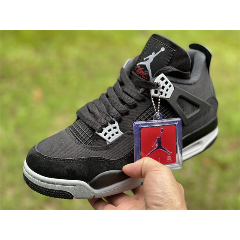 Air Jordan 4 “Black Canvas” Sneaker Black/White-Red