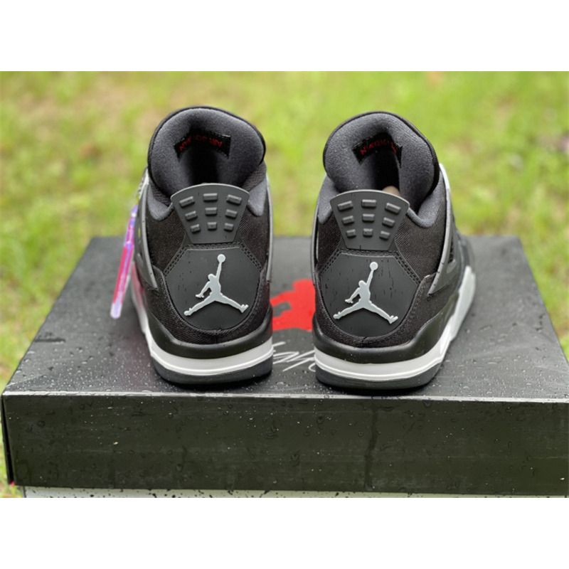 Air Jordan 4 “Black Canvas” Sneaker Black/White-Red