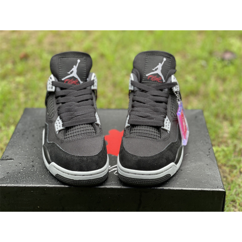 Air Jordan 4 “Black Canvas” Sneaker Black/White-Red