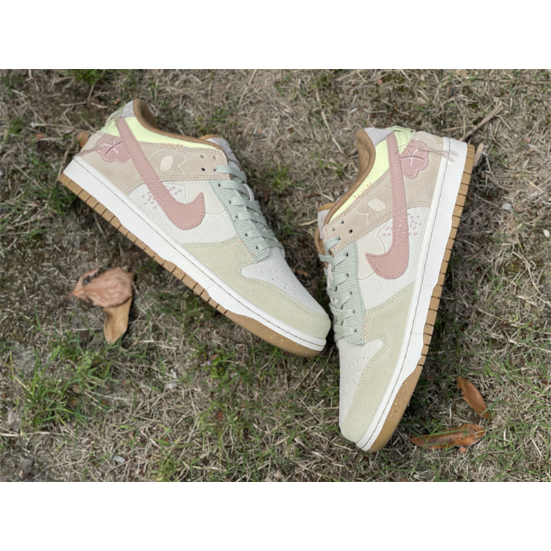 Nike Dunk Low On The Bright Side Sneaker Taupe Off White