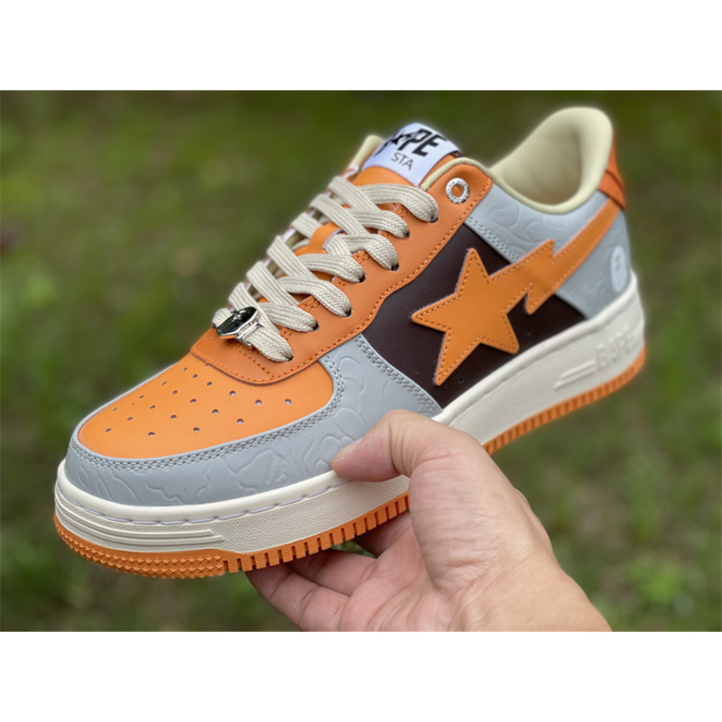 A Bathing Ape Bape Sta Low Sneaker Orange Gray