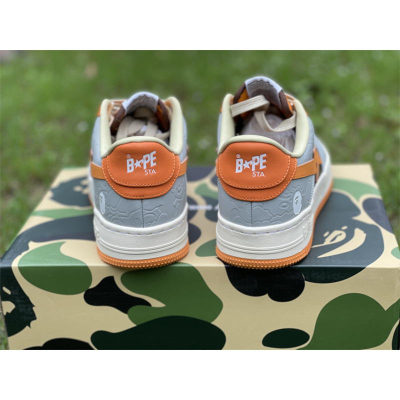 A Bathing Ape Bape Sta Low Sneaker Orange Gray