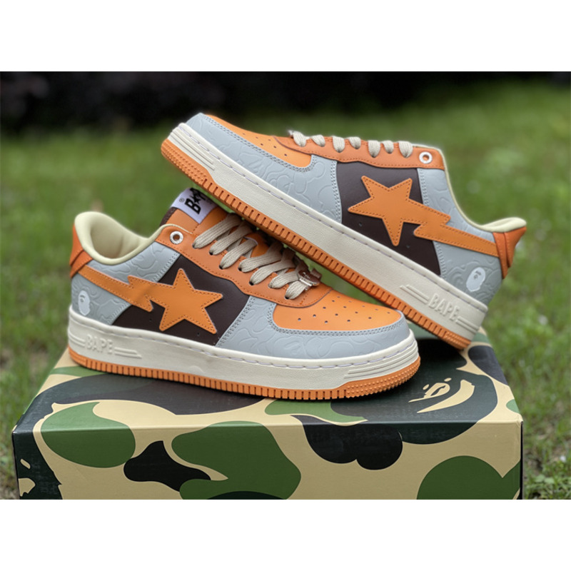 A Bathing Ape Bape Sta Low Sneaker Orange Gray