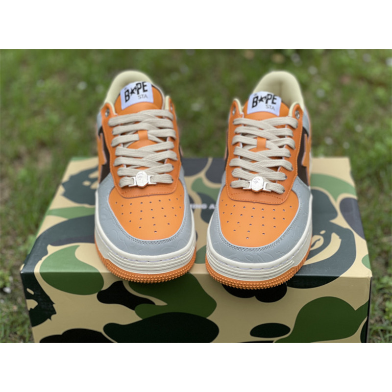 A Bathing Ape Bape Sta Low Sneaker Orange Gray