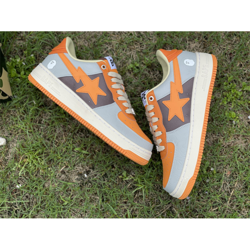 A Bathing Ape Bape Sta Low Sneaker Orange Gray