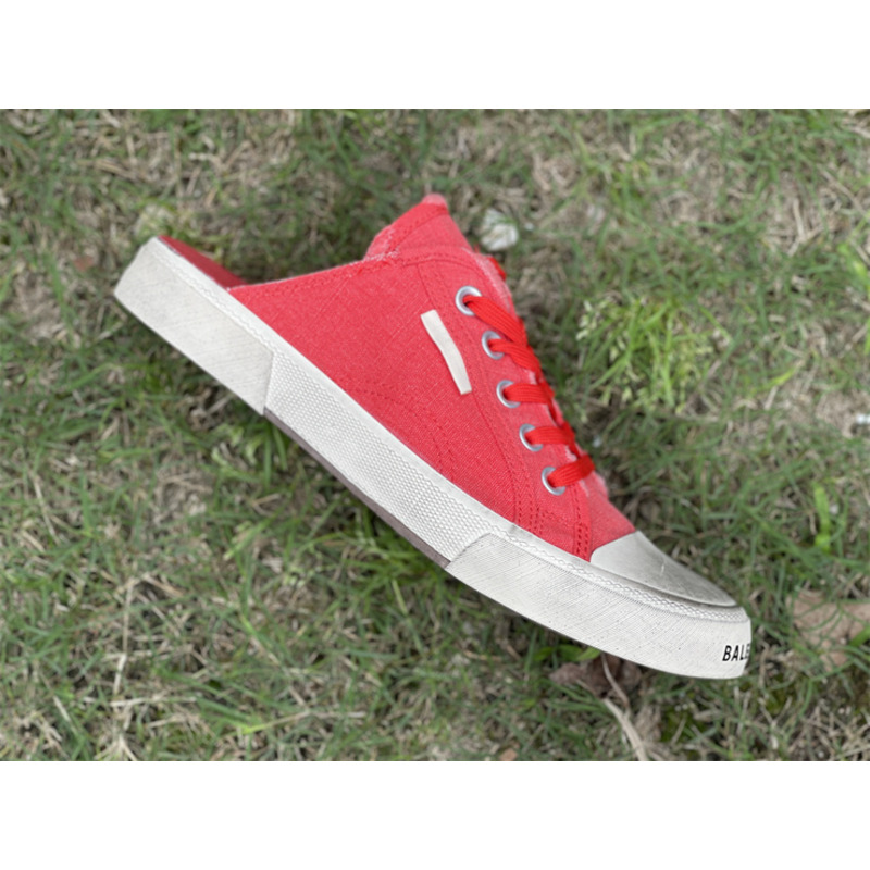 Ba*len*cia*ga paris low destroyed mule red