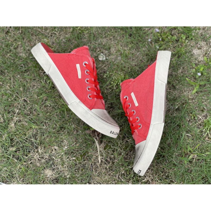 Ba*len*cia*ga paris low destroyed mule red