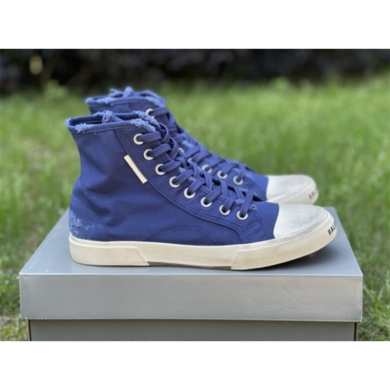 Ba*len*cia*ga paris high top destroyed sneaker blue