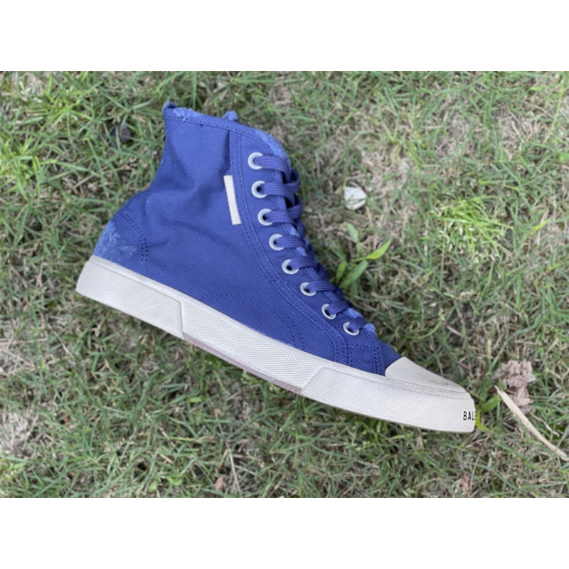 Ba*len*cia*ga paris high top destroyed sneaker blue