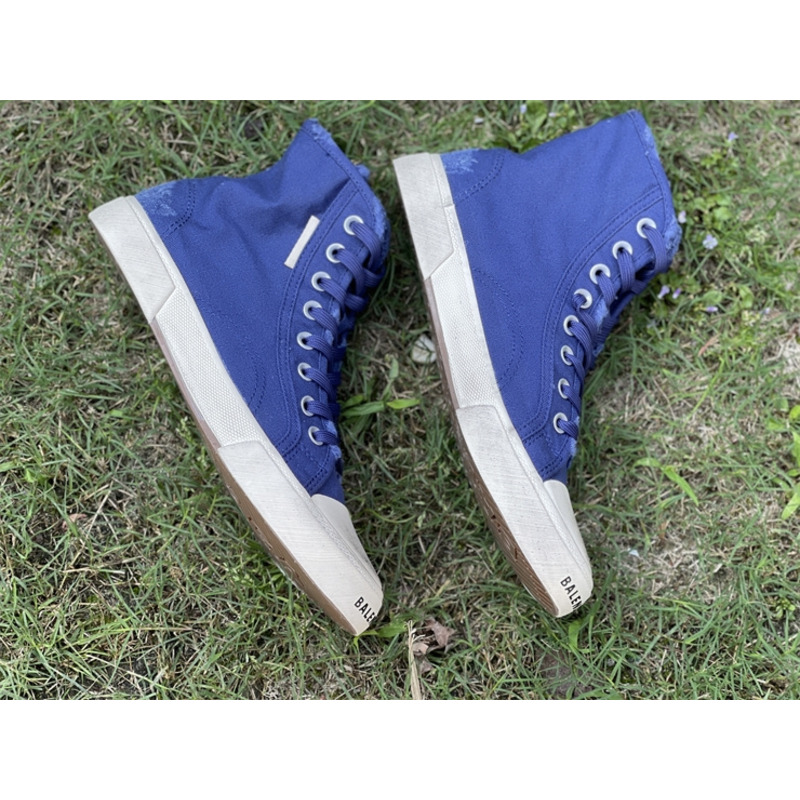 Ba*len*cia*ga paris high top destroyed sneaker blue