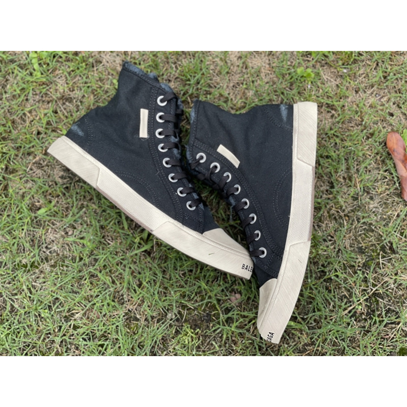 Ba*len*cia*ga paris high top destroyed sneaker black