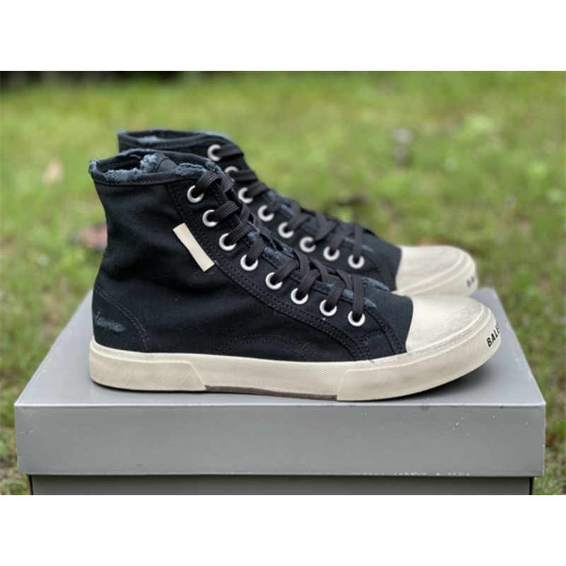 Ba*len*cia*ga paris high top destroyed sneaker black