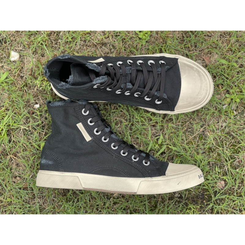 Ba*len*cia*ga paris high top destroyed sneaker black