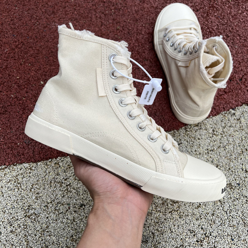 Ba*len*cia*ga paris high top destroyed sneaker white