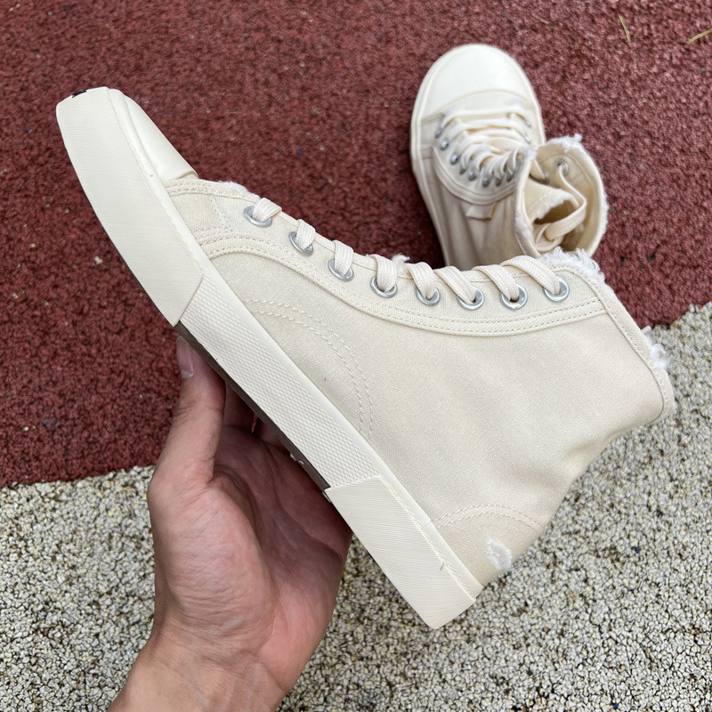 Ba*len*cia*ga paris high top destroyed sneaker white