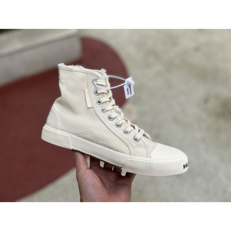 Ba*len*cia*ga paris high top destroyed sneaker white