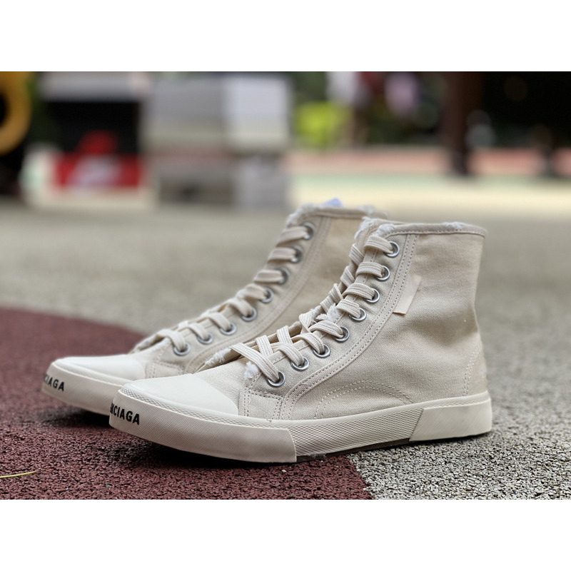 Ba*len*cia*ga paris high top destroyed sneaker white