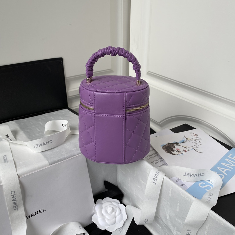 Ch*el small bucket bag lambskin purple